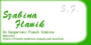szabina flamik business card